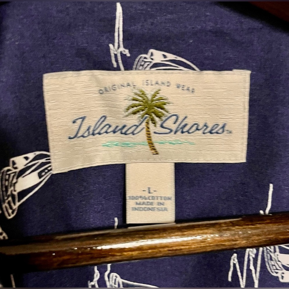 Island Shores Blue Sailing Men's Shirt - Picture 2 of 5